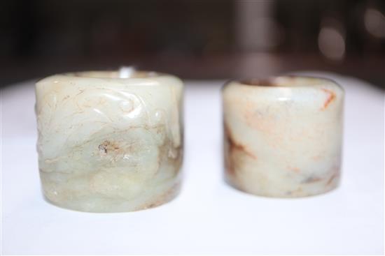 Six Chinese jade archers rings